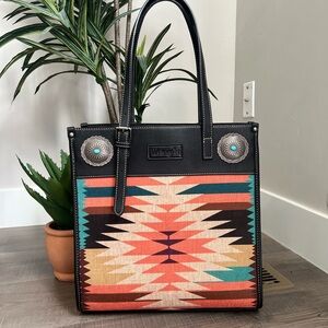 Wrangler Black and Multicolor Aztec Handbag